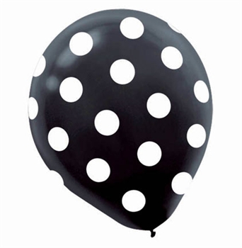Black  Polka Dot Print Party Balloons