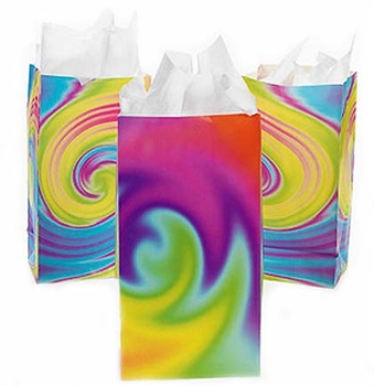 Set of 12 Tie-Dye Print Party Favor Bags
