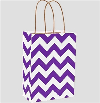 Purple Chevron Print Gift Bag