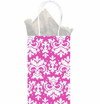 Pink Floral Scroll Gift Bag