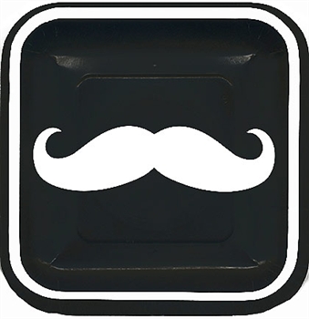 Black Mustache Square Plates