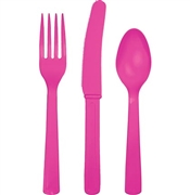 Solid Pink Party Cutlery