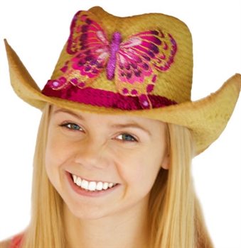 Straw Western Butterfly Hat