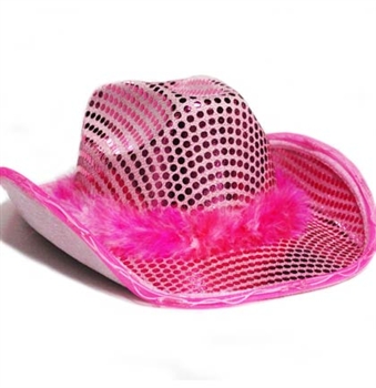 Flashing Western Sequin Hat - Pink