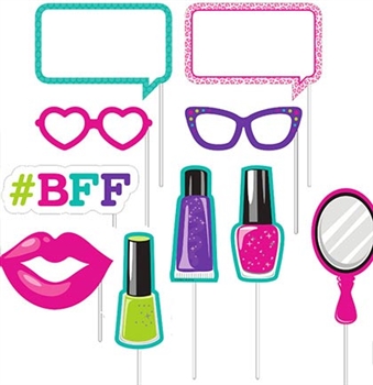 10pc Spa BFF Party Photo Props