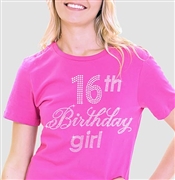 16th Birthday Girl Rhinestone Tee | Sweet 16 Shirts