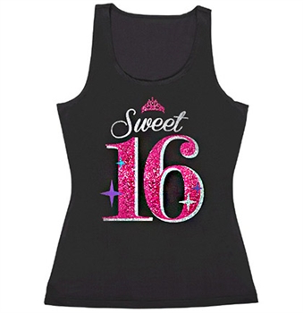 Sweet 16 Glitter Tank Top | Sweet 16 Shirts