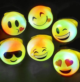 Set of 24 Light Up Emoji Rings | Sweet 16 Party Favors | Sweet16PartyStore.com