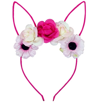 Floral Kitten Ear Headband