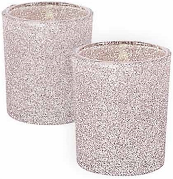 Silver Glitter Candle Holders