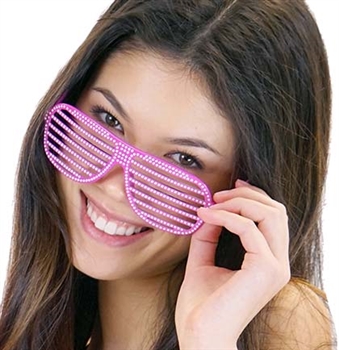 Hot Pink Bling Shutter Sunglasses