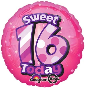 Sweet 16 Today Round Balloon