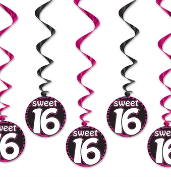 Set of 5 Sweet 16 Swirl Danglers
