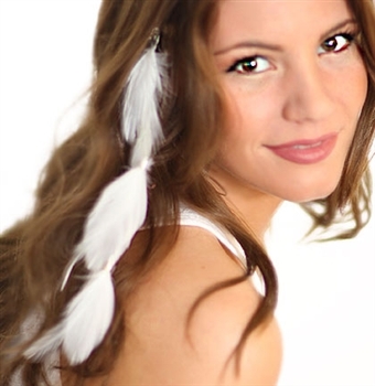 White Feather Hair Extension Clip