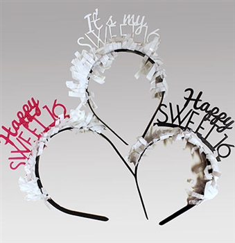 Set of 10 Sweet 16 Headbands | Favors & Decorations | Sweet16PartyStore.com