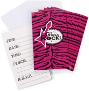 8 Girls Rock Party Invitations