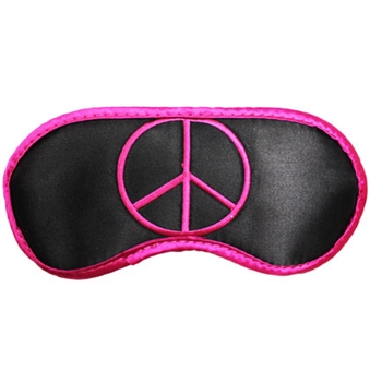 Black & Pink Peace Sign Sleep Mask