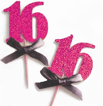 16 Sparkle Cupcake Toppers
