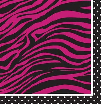 Zebra Boutique Pink & Black Print Napkins
