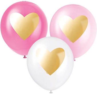 Matte Metallic Heart Print Balloons