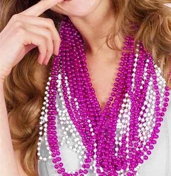 24pc Pink & White Beads
