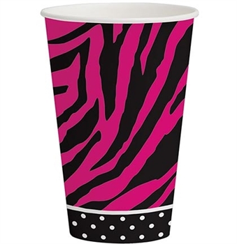Zebra Boutique Pink & Black Print Cups