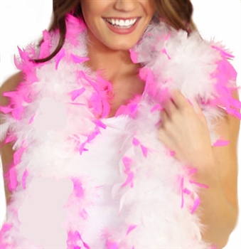 Fluffy Feather Boa: White with Pink Tips | Sweet 16 Feather Boas