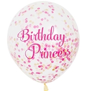 Birthday Princess Confetti Party Balloons