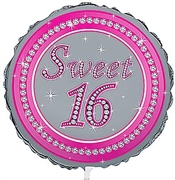 Pink & Silver Sweet 16 Balloon