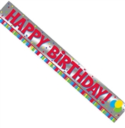 Foil Birthday Banner: 9 Ft