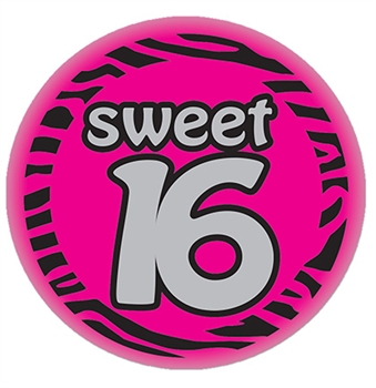 Sweet 16 Satin Zebra Print Button