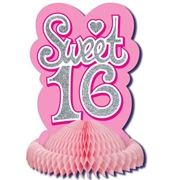 Pink Glitter Sweet 16 Party Centerpiece
