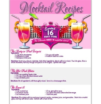 FREE Sweet 16 Party Mocktail Recipes