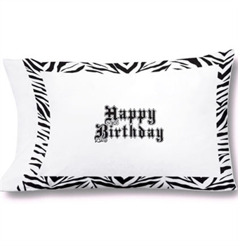 Birthday Autograph Zebra Pillowcase
