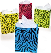 Neon Animal Print Gift Bags