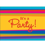 It's a Party Stripe Invitations: 8 Count