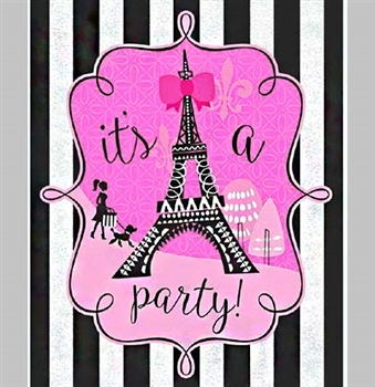 Party in Paris Glitter Invitations | Sweet 16 Party Supplies | Sweet16PartyStore.com