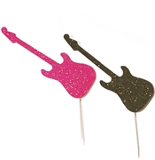 Guitar Sparkle Cupcake Toppers