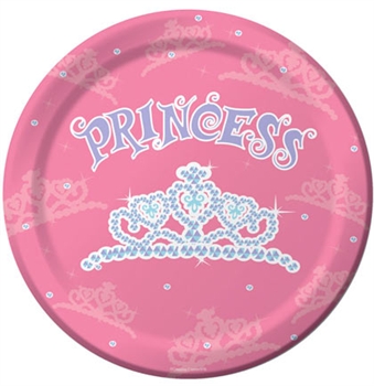 Pink Princess Tiara Birthday Plates