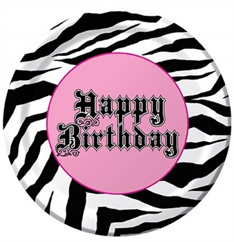 Zebra Happy Birthday Plates