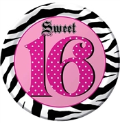 Pink Zebra Sweet 16 Plates