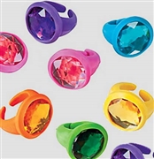 Set of 12 Rubber Jewel Rings