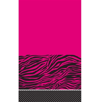 Zebra Boutique Pink & Black Table Cover