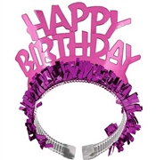 Fringed Hot Pink Happy Birthday Headband