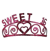 Pink "Sweet 16" Sparkle Metal Tiara