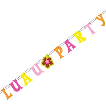 Luau Party Foam Banner: 8 Ft