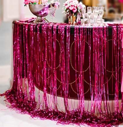 Hot Pink Fringe Curtain | Sweet 16 Party Decorations