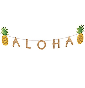 Pineapple Aloha Glitter Banner: 7 Ft