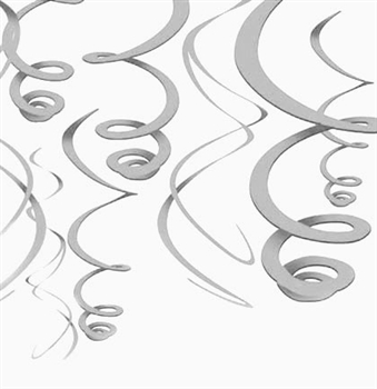 Set of 8 Silver Swirl Danglers