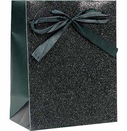 small black glitter bag
